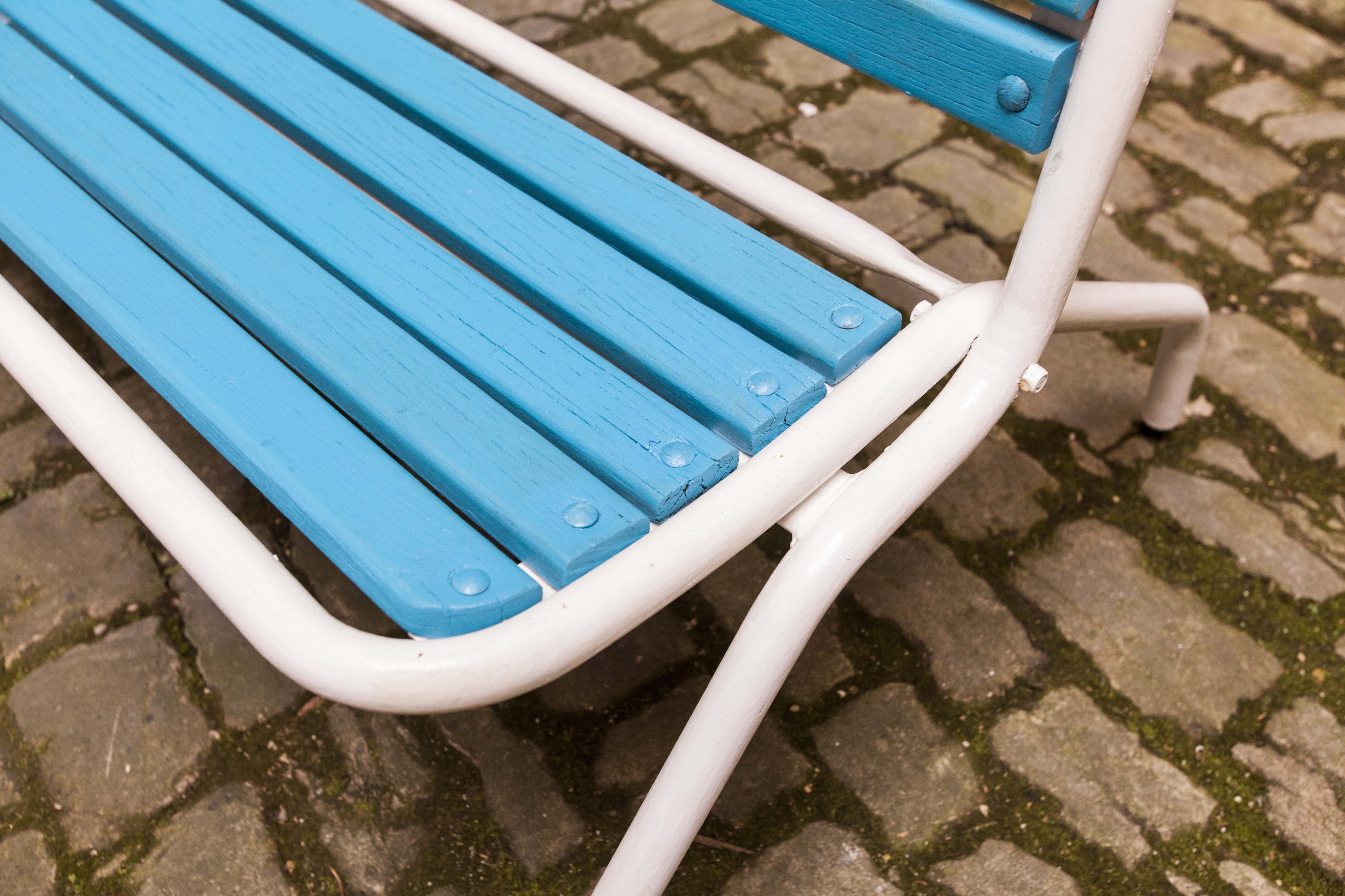 Restored 60s folding garden bench