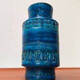Mid-century Italian Rimini Blu ceramic vase by Aldo Londi for Bitossi.