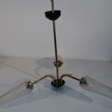 Lustre 3 feux globes verre