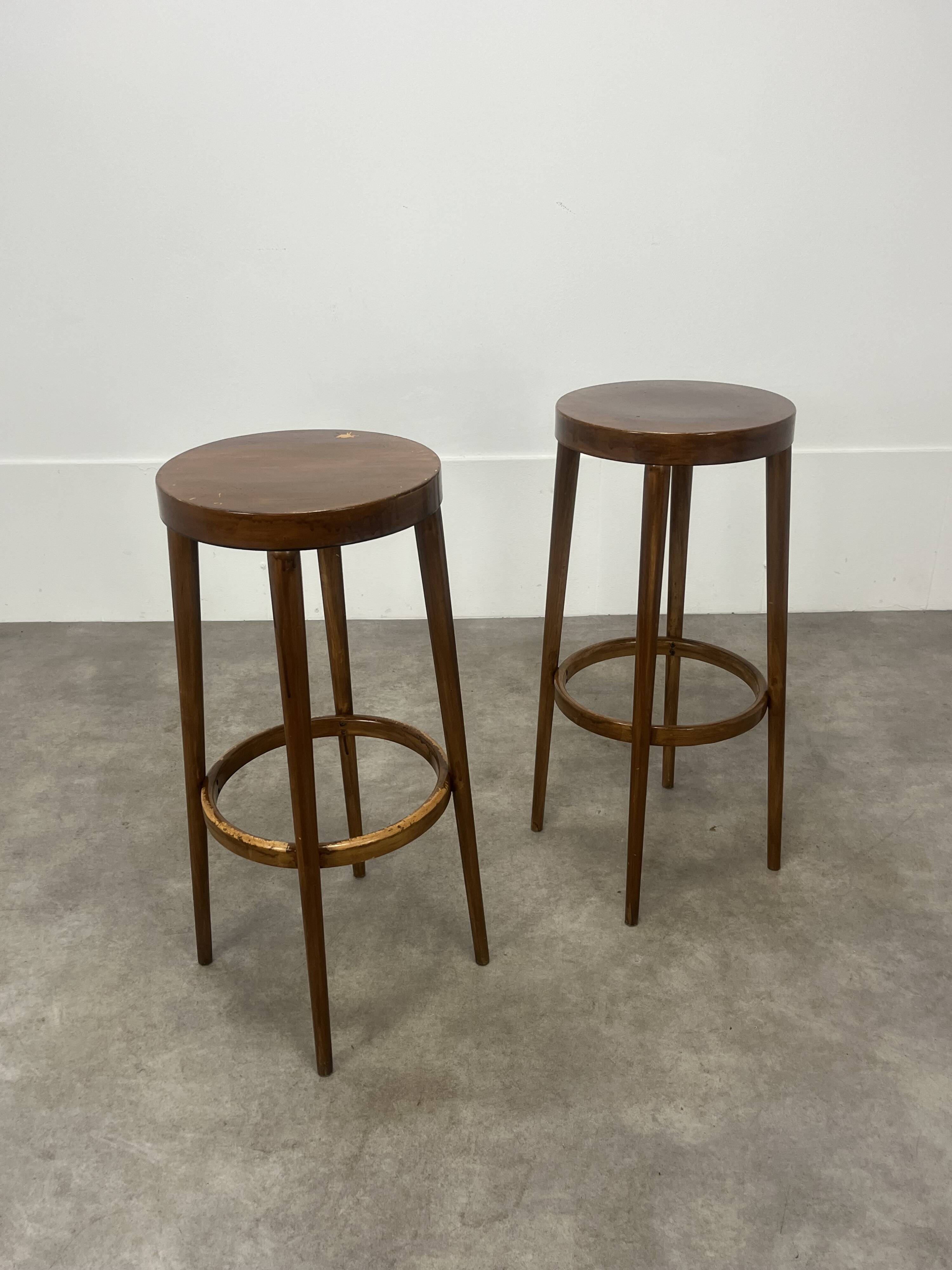 Paire de tabourets de bar Baumann