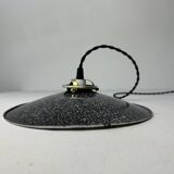 Ancienne suspension emaillee mouchetee 25 cm