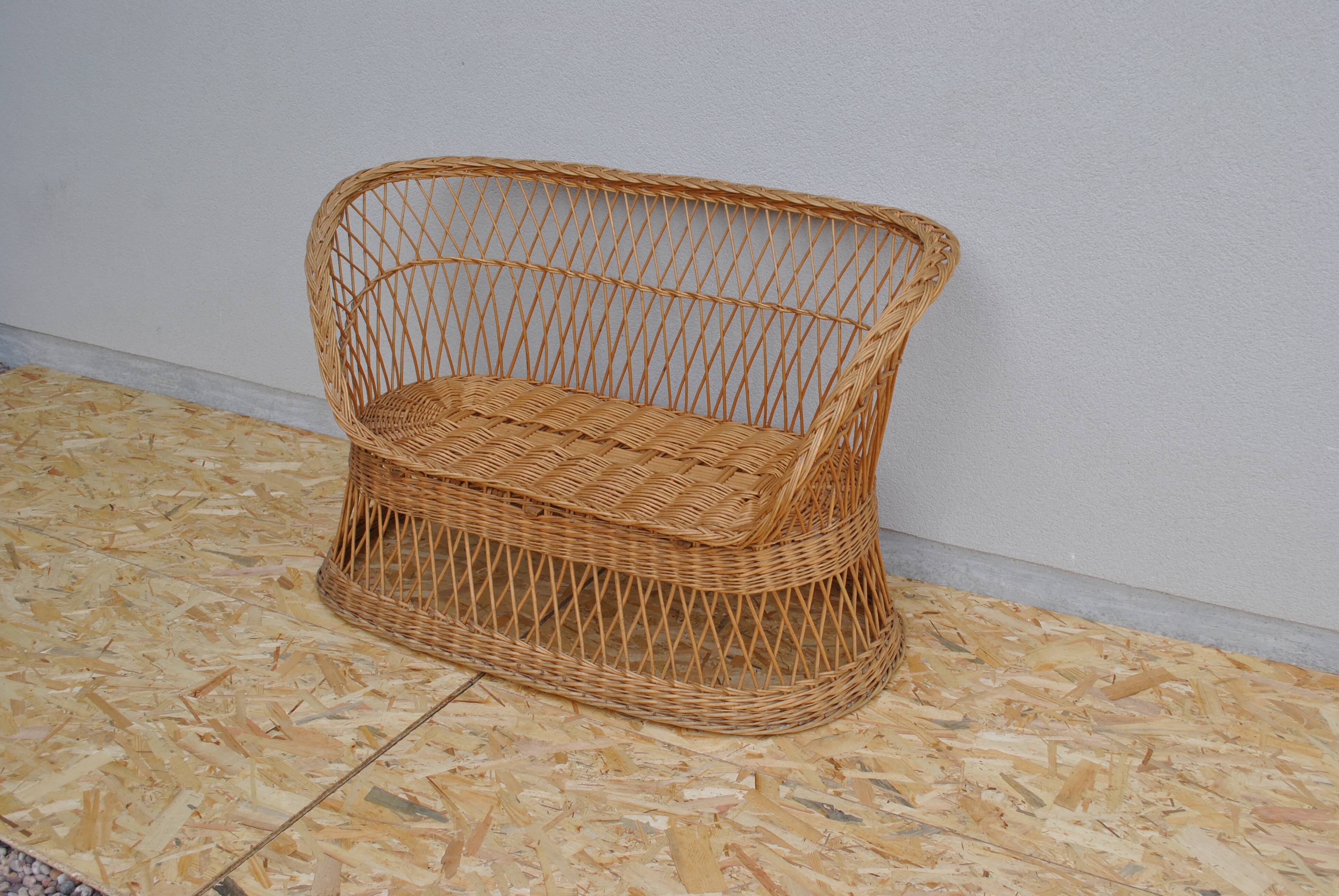 1960 wicker bench