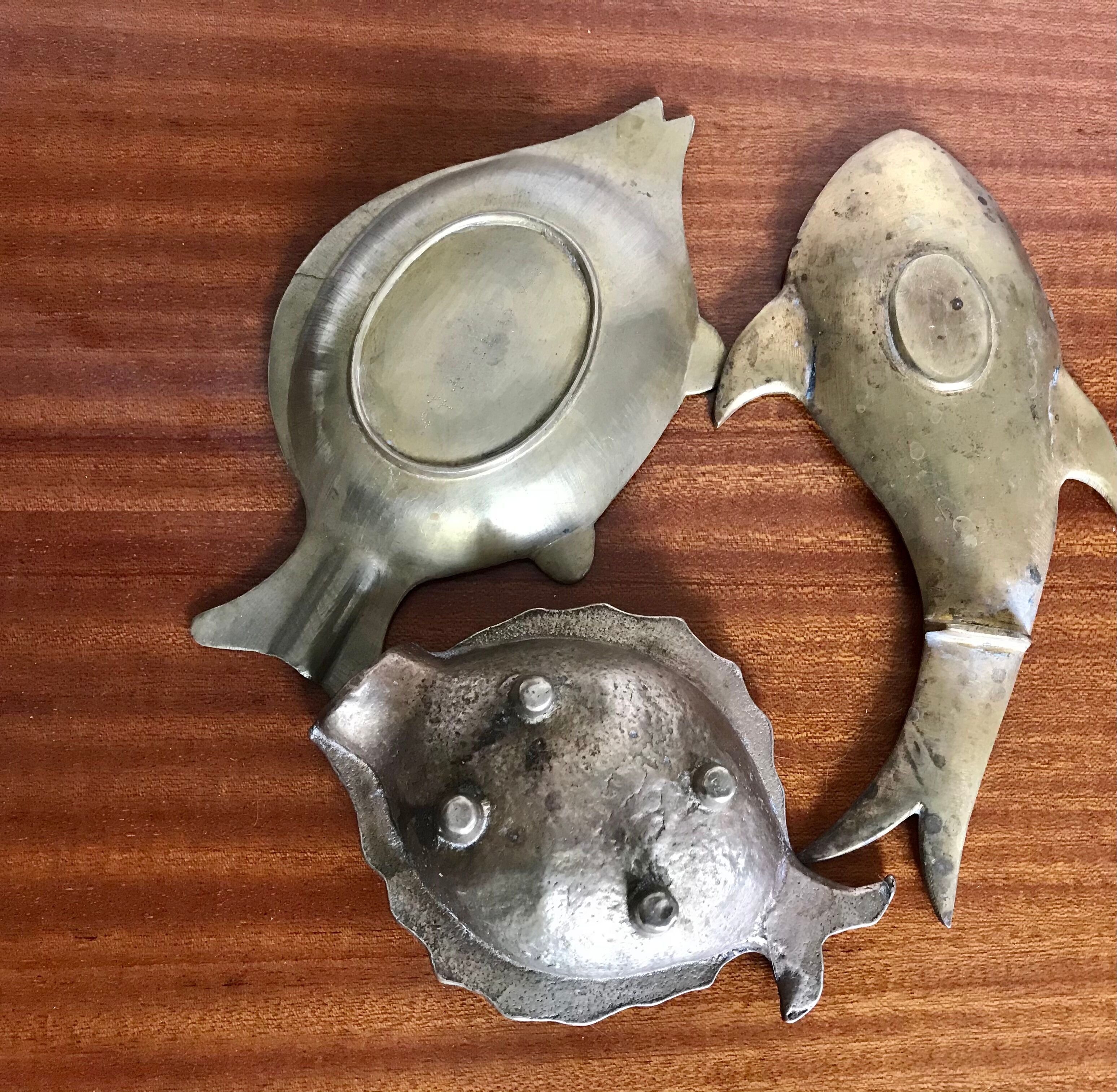 Brass fish ashtrays