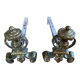 Antique bronze and cast iron chenets