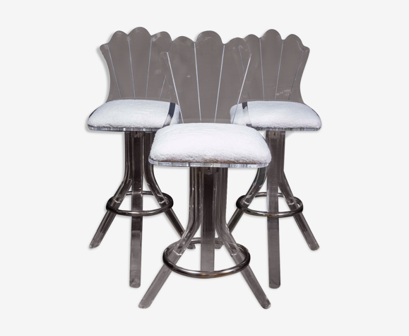 Tabourets de bar lucite vintage