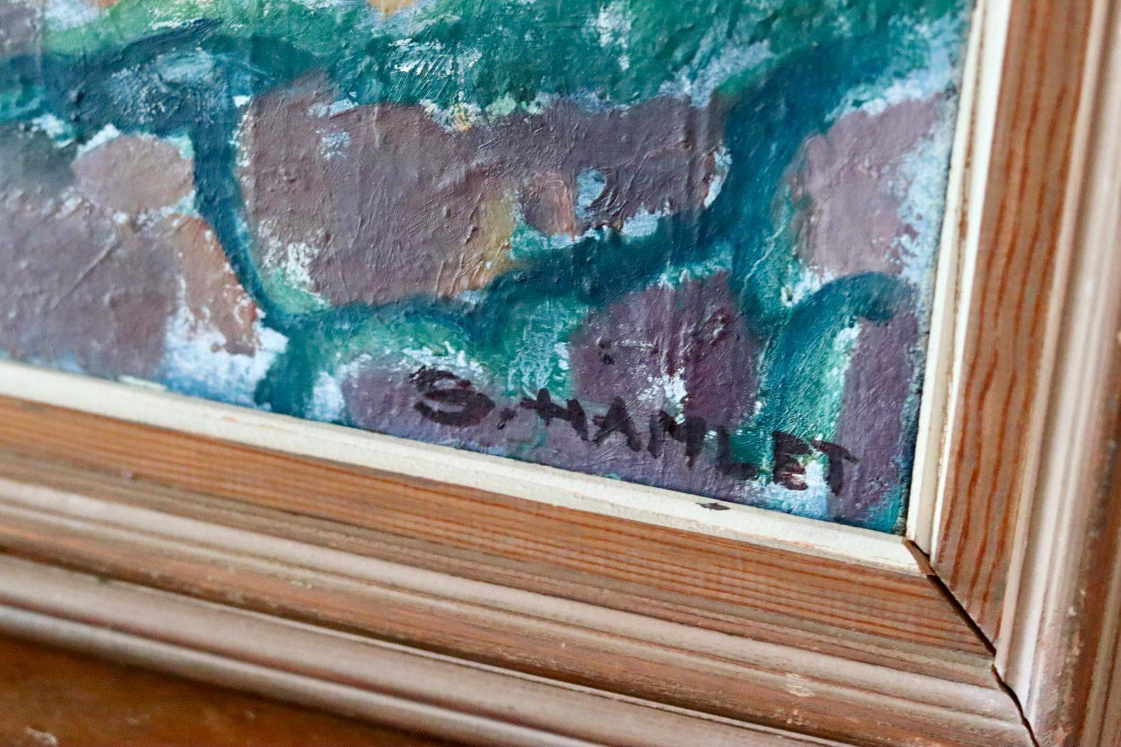 Huile sur toile suédoise originale du milieu du siècle « Öjersjö » par Sven Hamlet