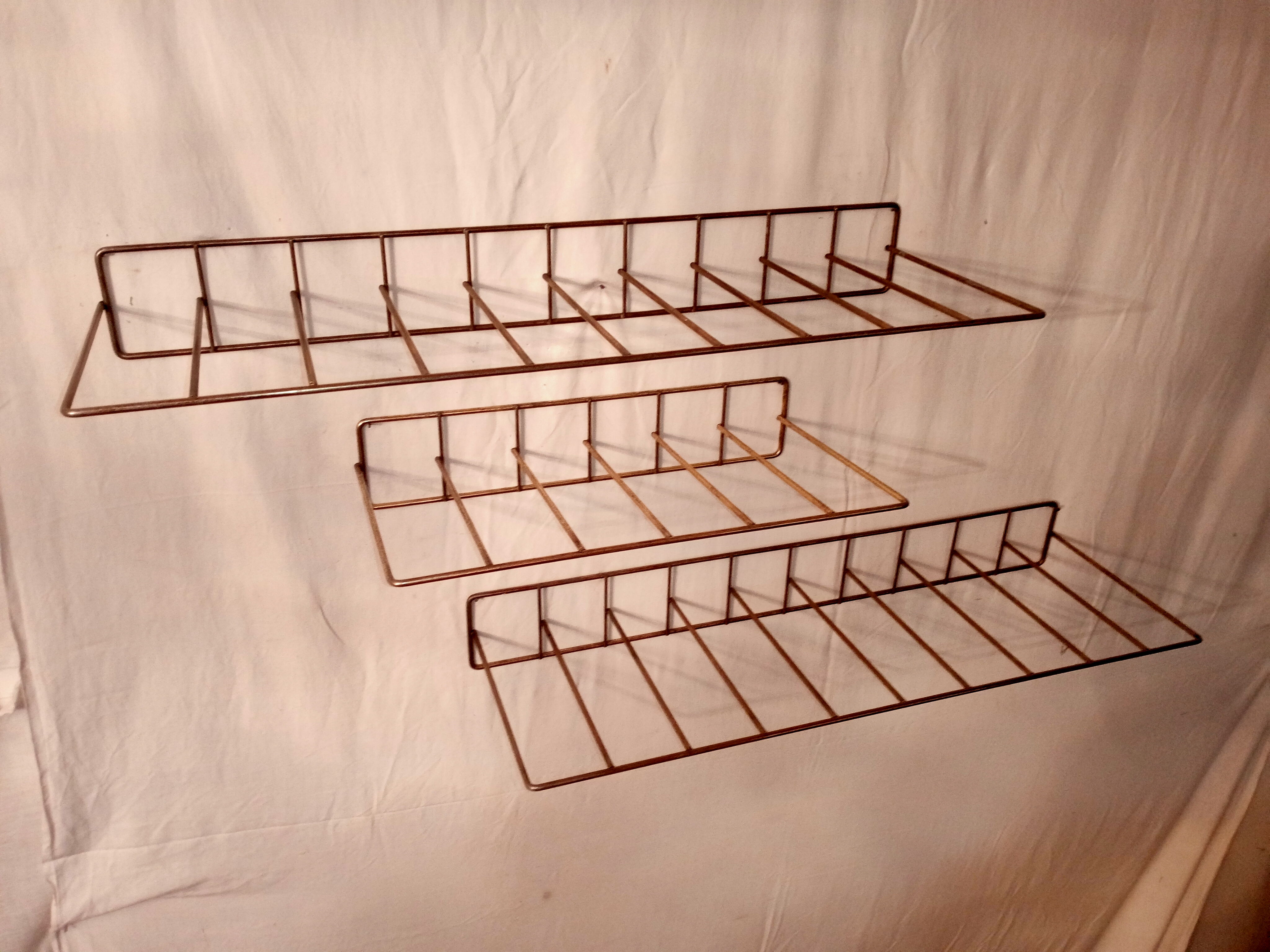 Vintage brass shelves