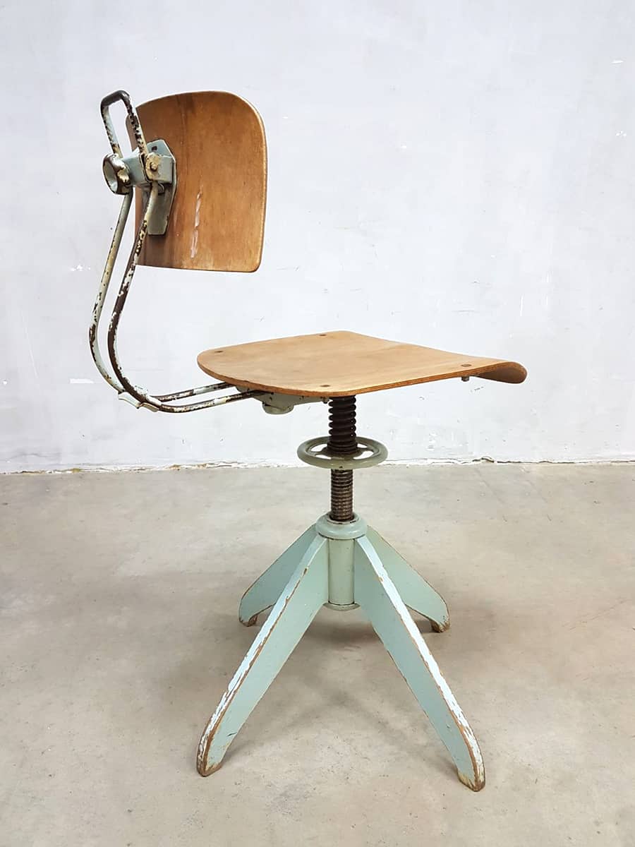 Bemefa vintage industrial workshop chairs desk chair factory stools Rowac