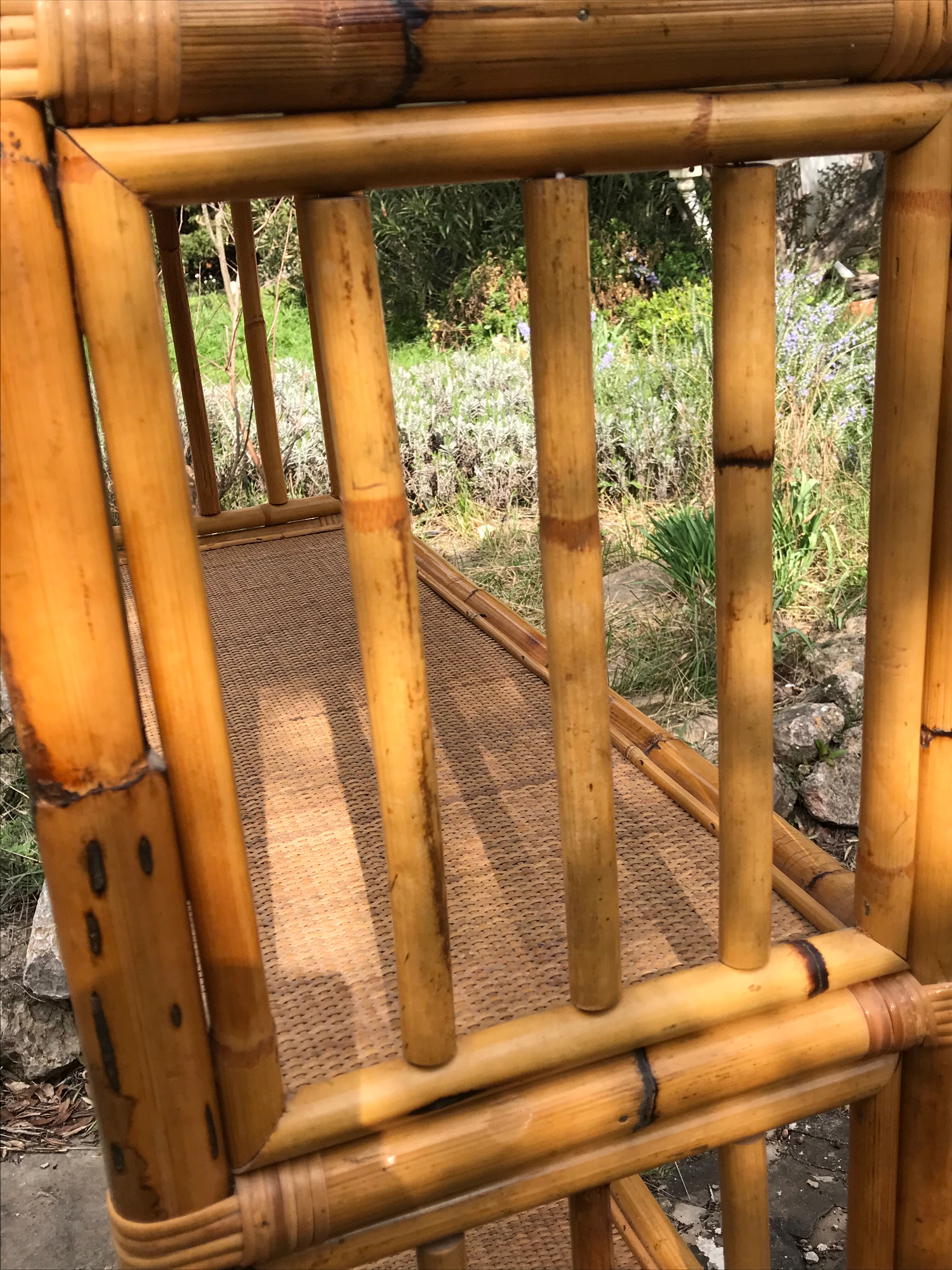 Vintage rattan library