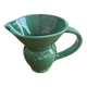 Pichet, pot à eau en faïence émaillée verte – HB Quimper, période art déco