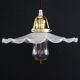 White wavy opaline hanging lamp, antique glass