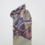 Joseph Bougère Iridescent purple pink ceramic vase signed JB 1989