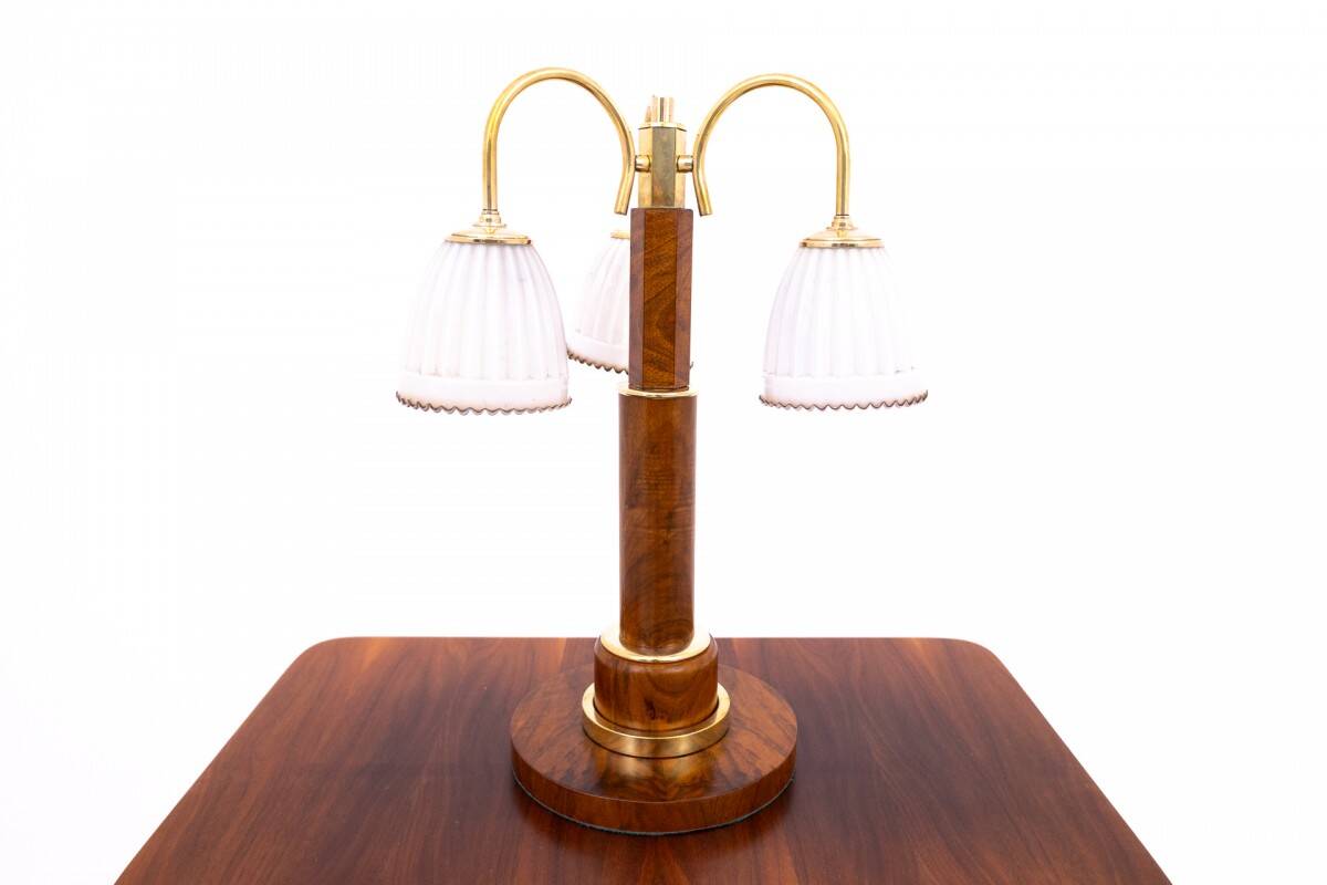 Art Deco table lamp, Poland, 1940s. After renovation.