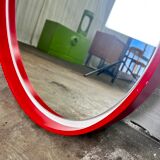 Vintage red space age mirror 57cm
