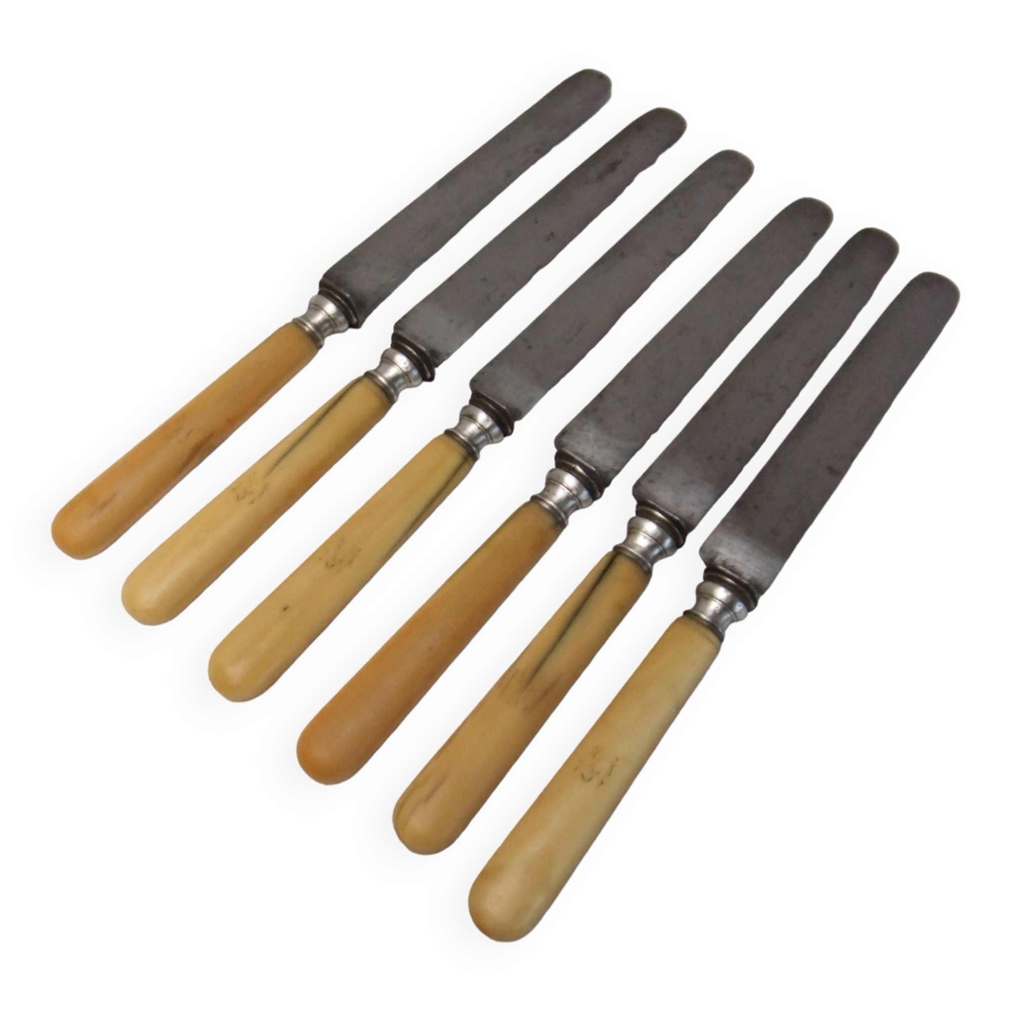 Old cutlery table knives Touron Edme Parisot