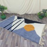 Traditional handwoven Berber rug, size 100 x 200 cm