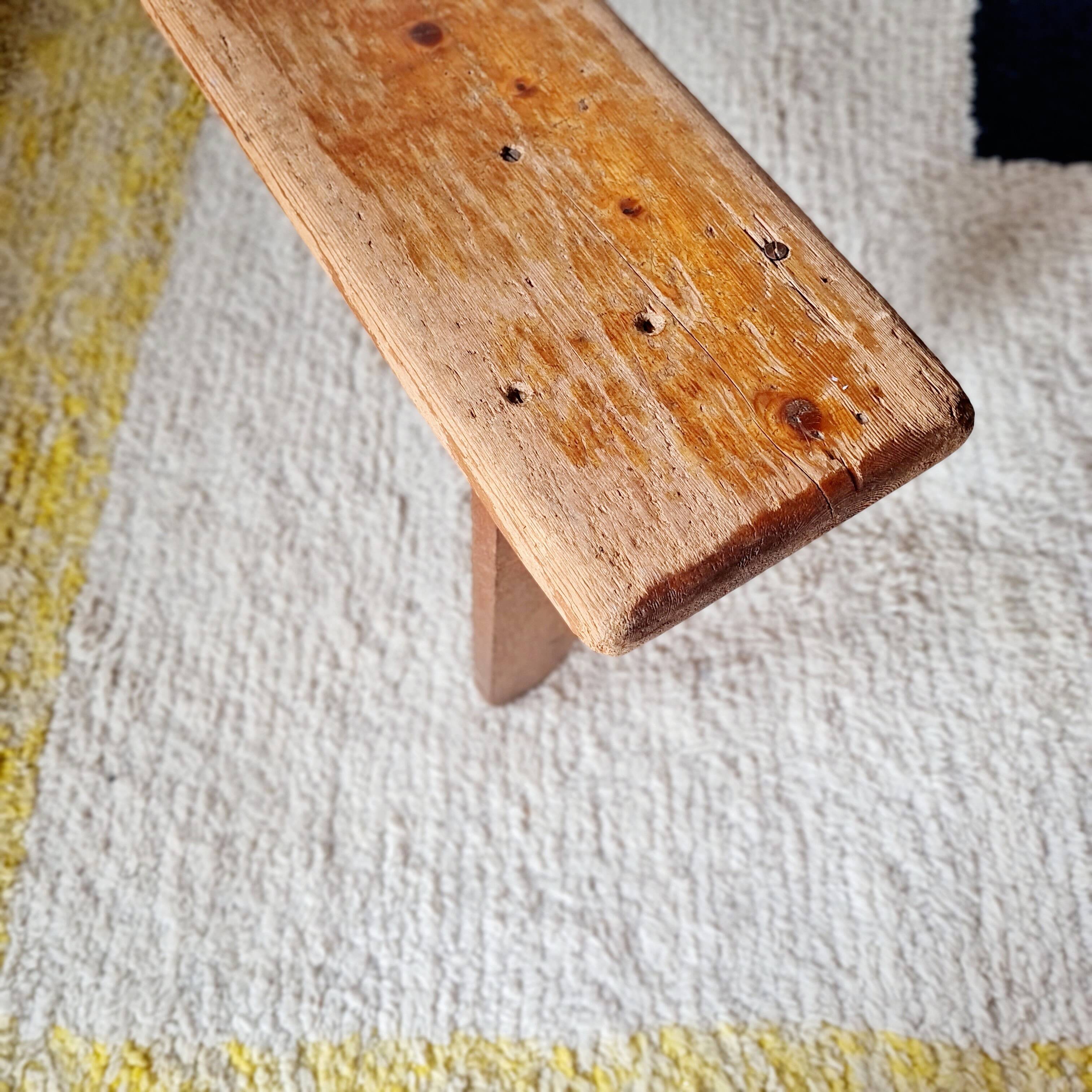 Old farmhouse bench in solid wood - 128 cm