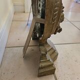 Paire de chenets en fonte et bronze argenté