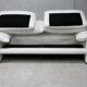Maralunga sofa by Vico Magistretti, Cassina, white leather, Italy, circa 1970