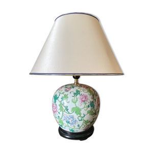Lampe chine milieu XXe decor floral