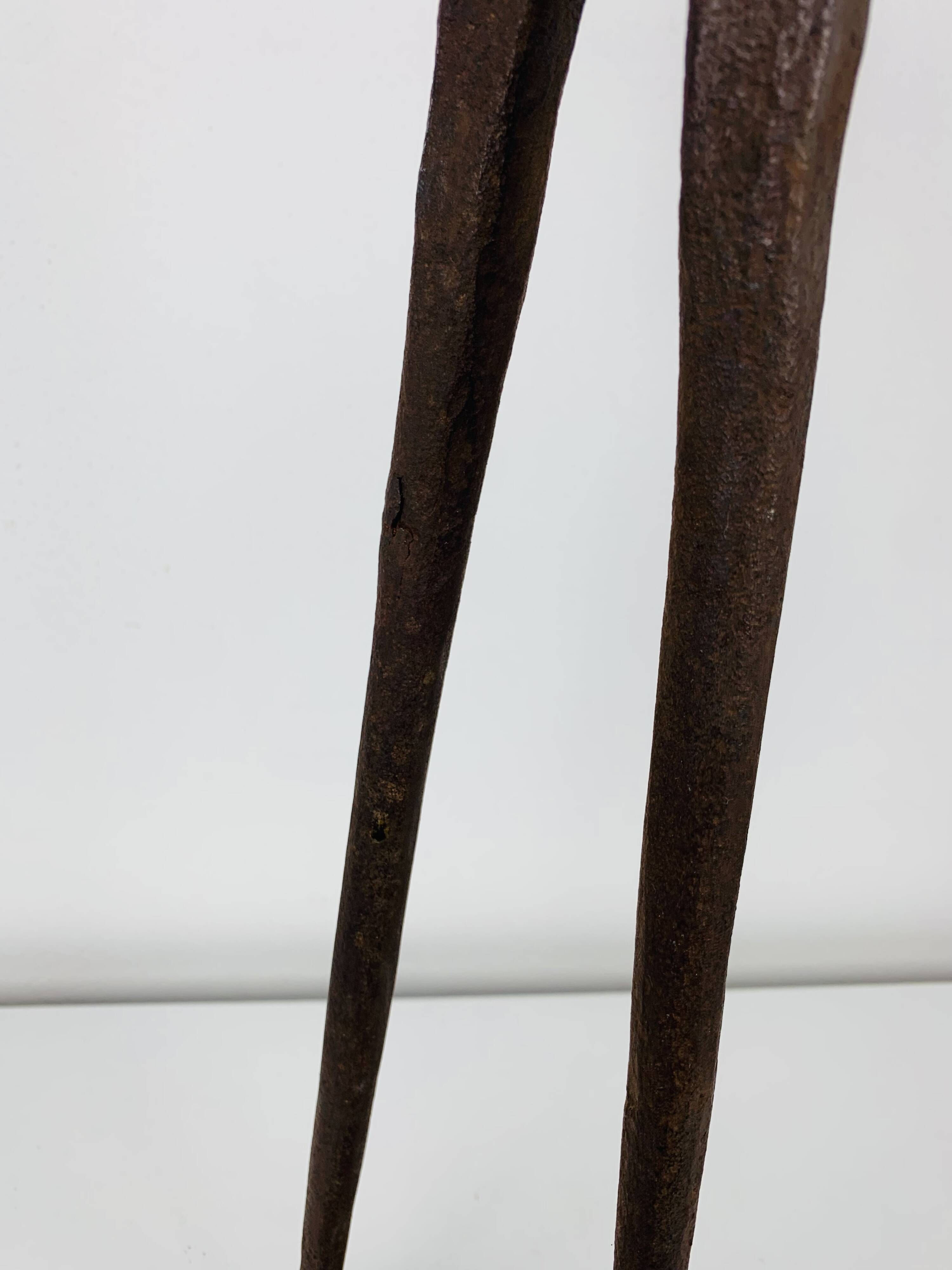 Brutalist sculpture in wrought iron, folk art