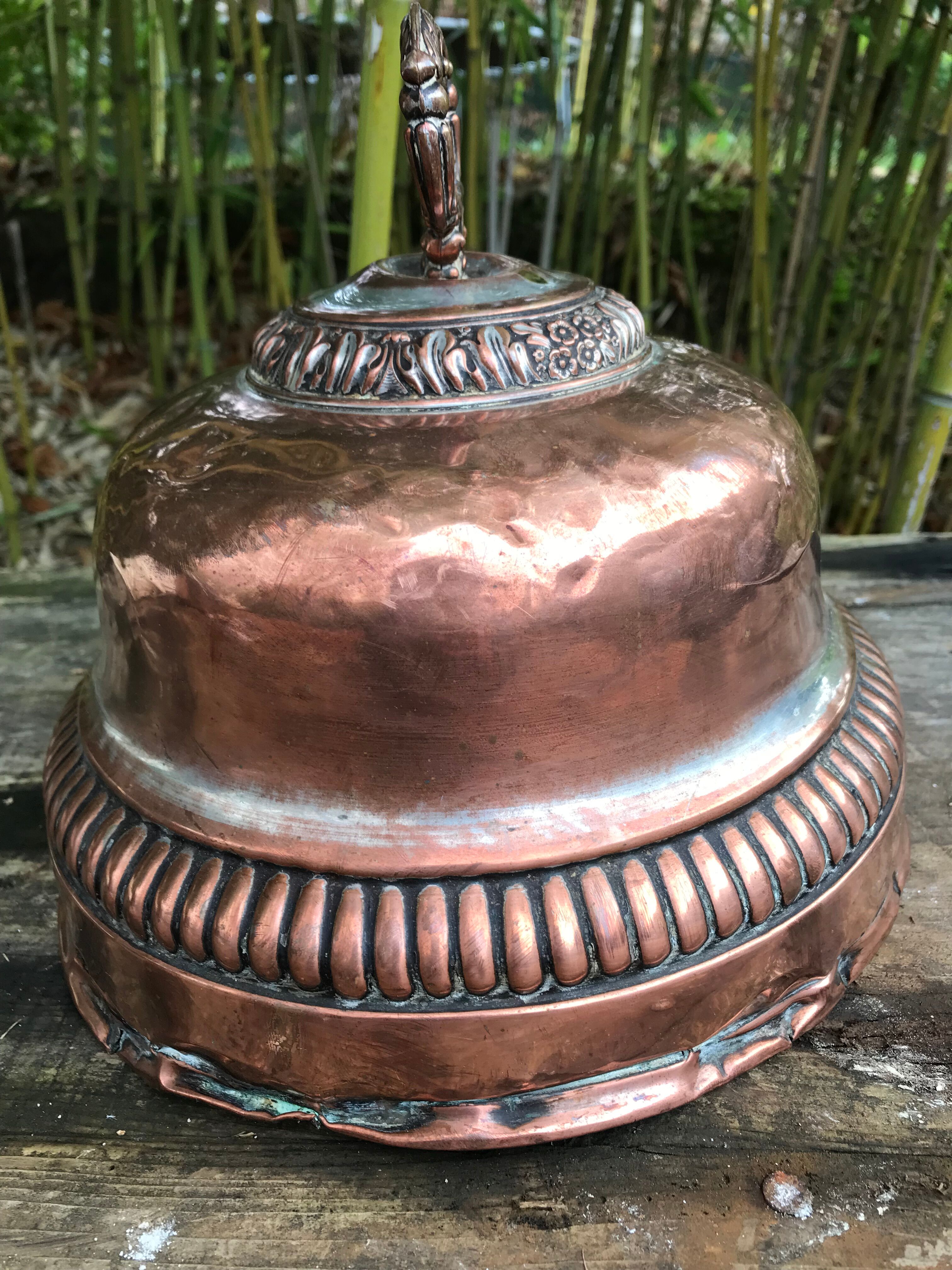 Old copper bell, copper kitchen utensil