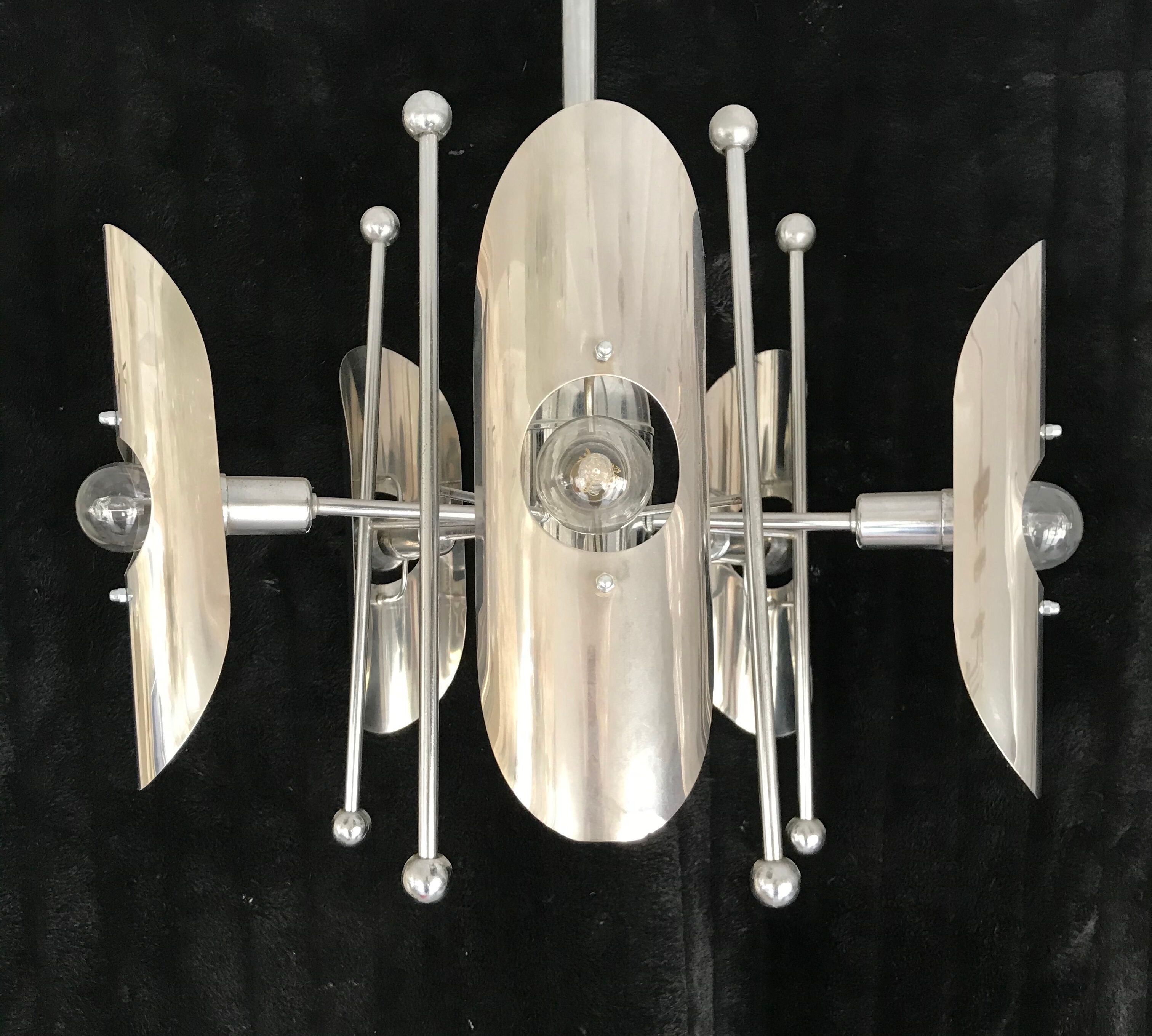 Space age chrome chandelier 1960