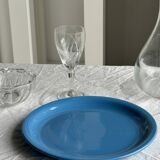 Set of 2 sky blue plates, one slotted