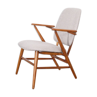 Fauteuil vintage scandinave en bois 1950