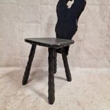 Black wooden brutalist chair