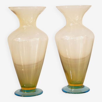 Pair of 50's colored glass vases