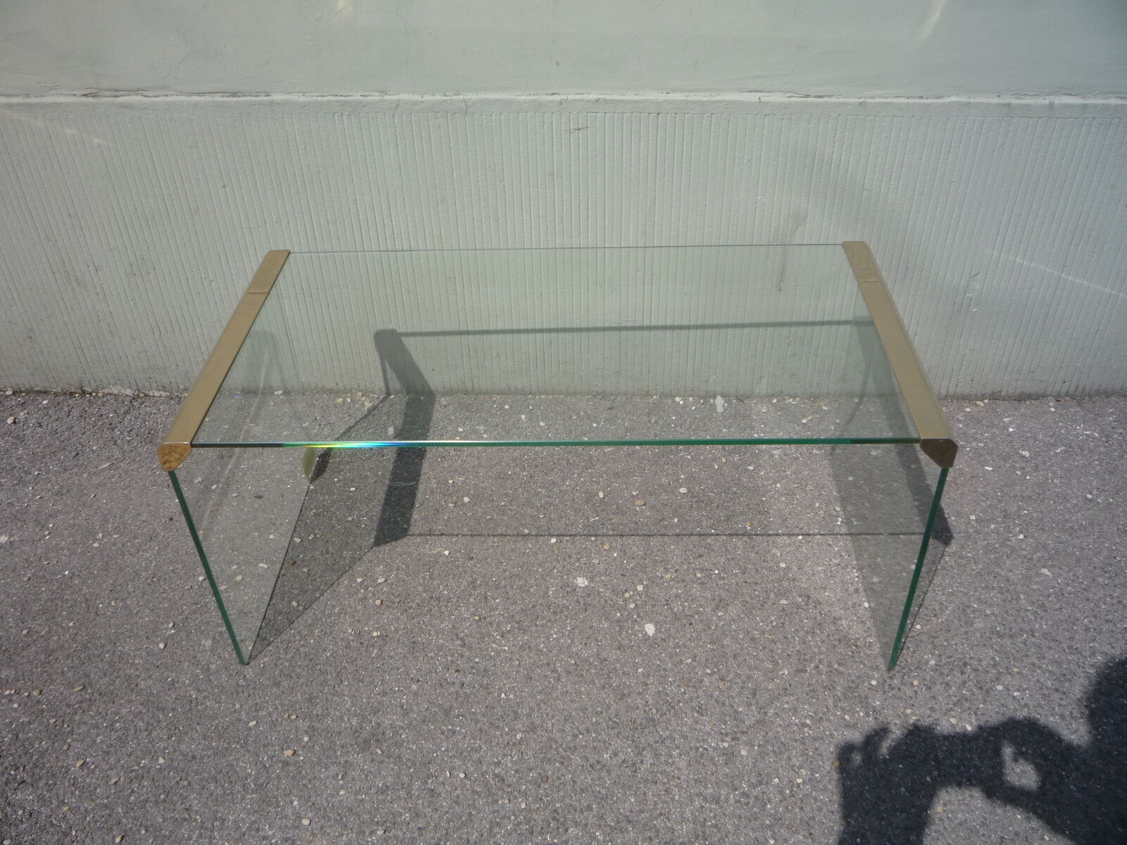 Table basse verre et métal doré Gallotti et Radice