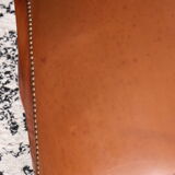 Chaise en acajou et cuir de style Consulat-Empire