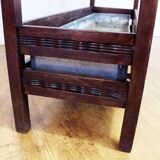 Solid wood and zinc planter