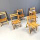 Chaises pliantes en bois du milieu du siècle, années 1950 - lot de 6