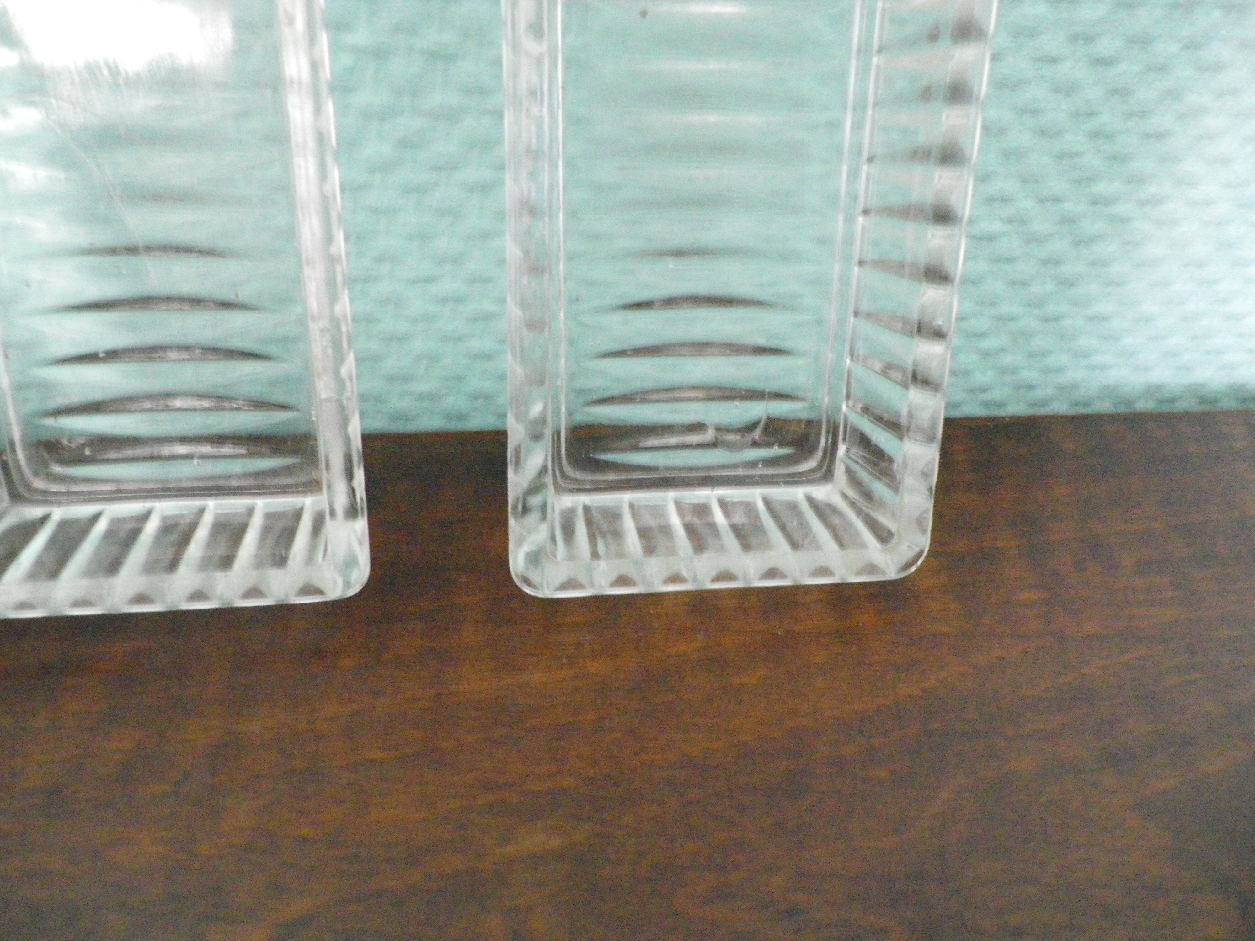 Old Art Deco Servant - 4 glass ravines - Mirror and wood - Year 1950