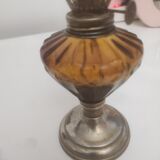 Oil lamp in bronze and crystal