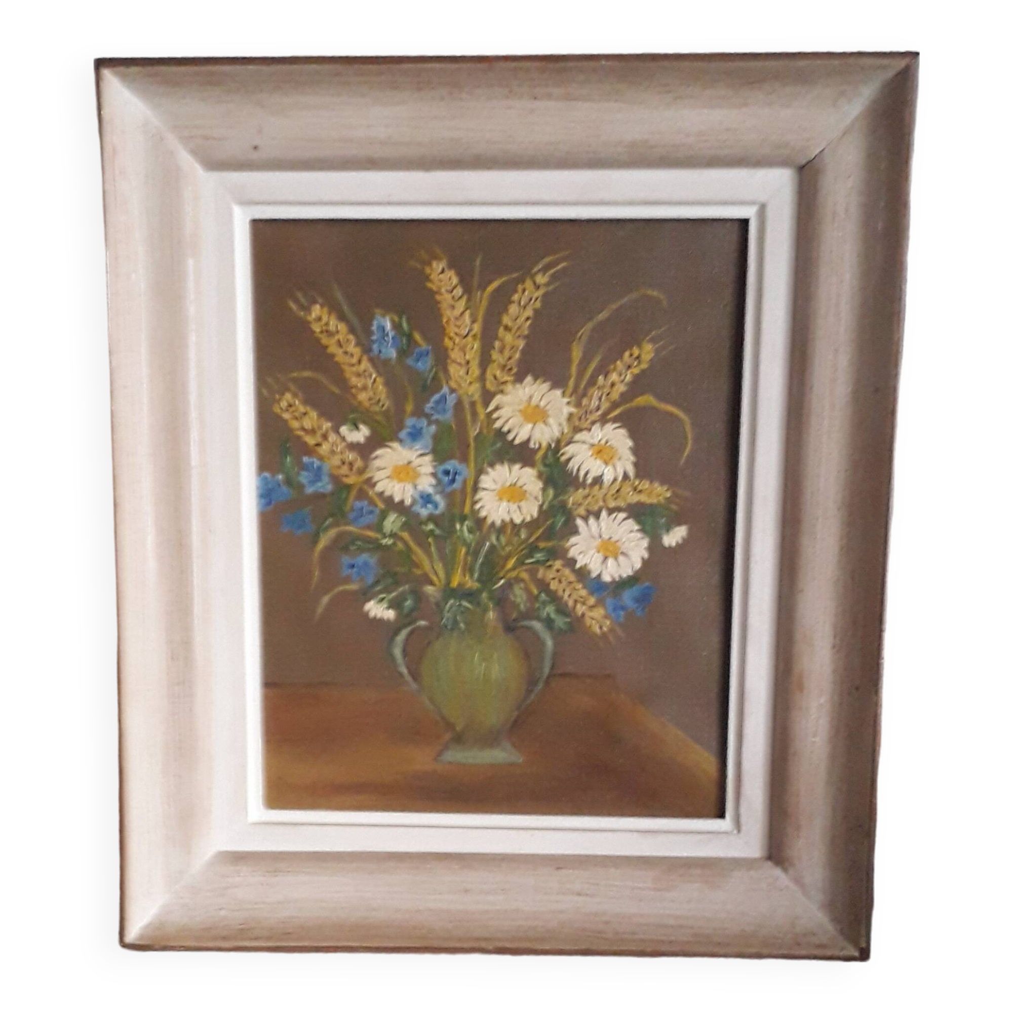 Old oil painting, bouquet of flowers