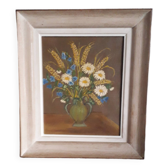 Old oil painting, bouquet of flowers