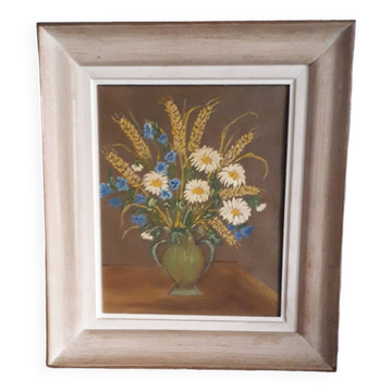 Old oil painting, bouquet of flowers