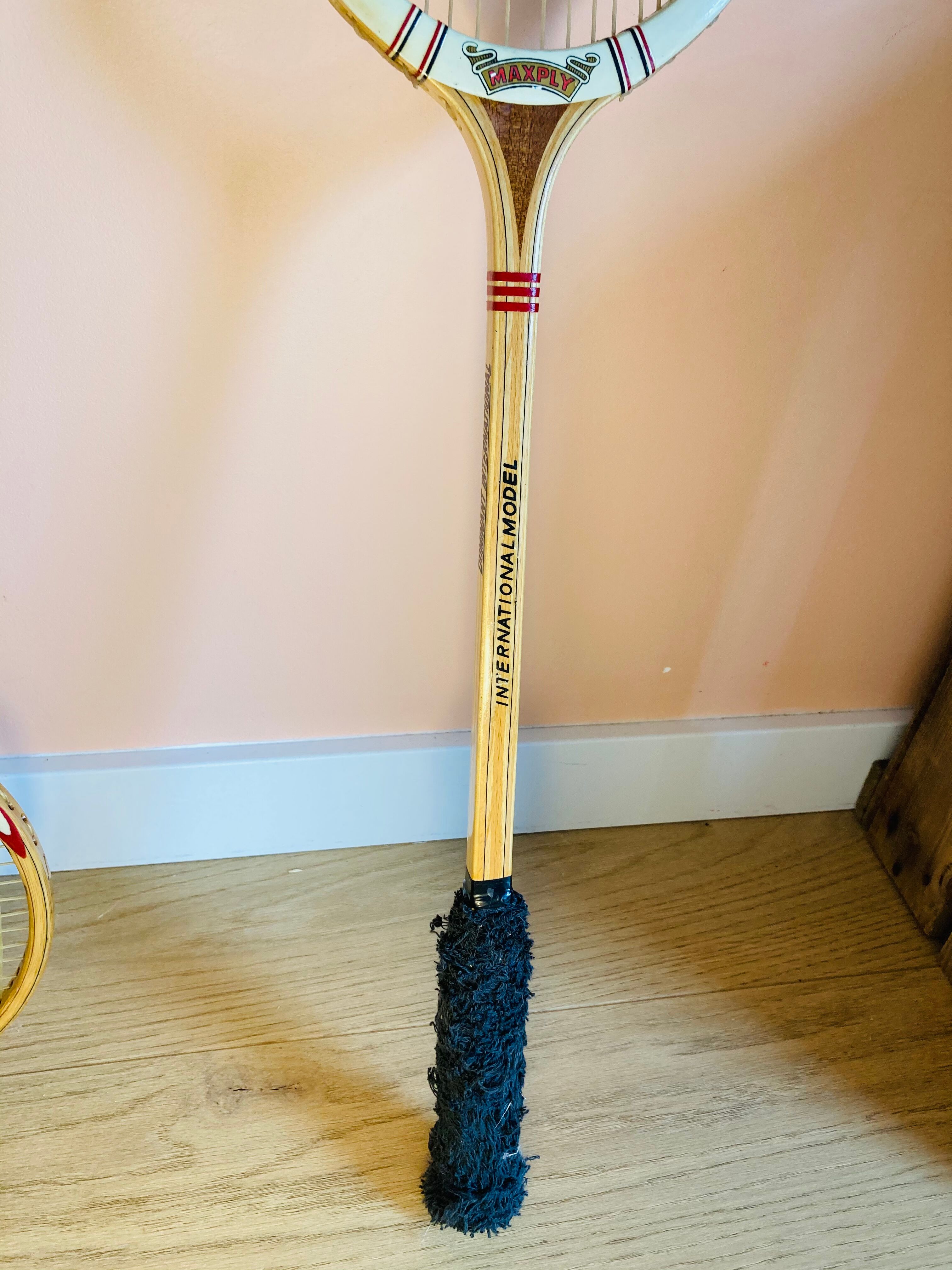 2 antique squash rackets