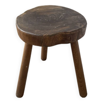 Tabouret Chêne tripode années 50