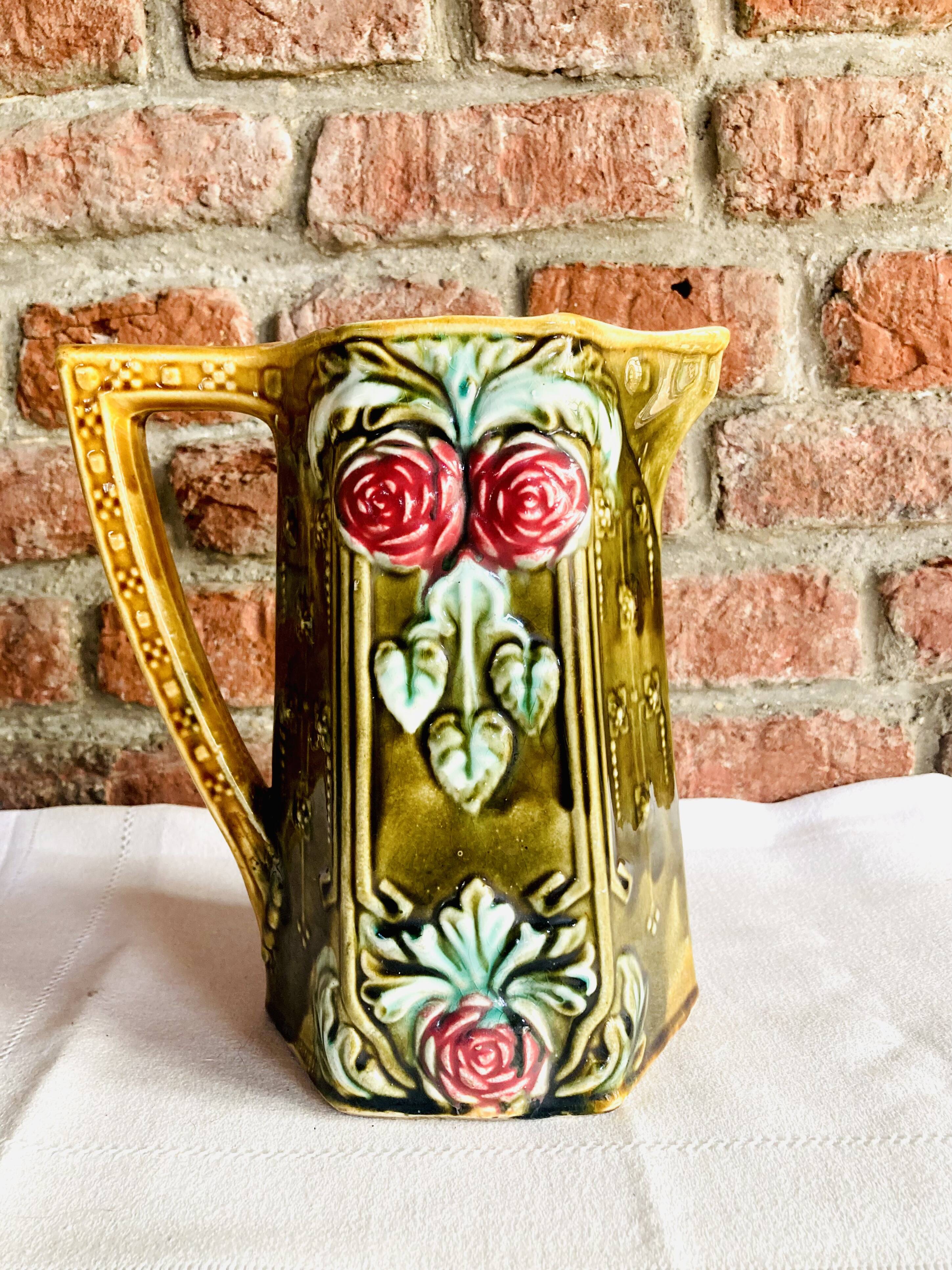 Vintage slip pitcher vase