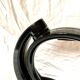Small vintage black plastic swivel makeup mirror - Space Age Design - 1970s