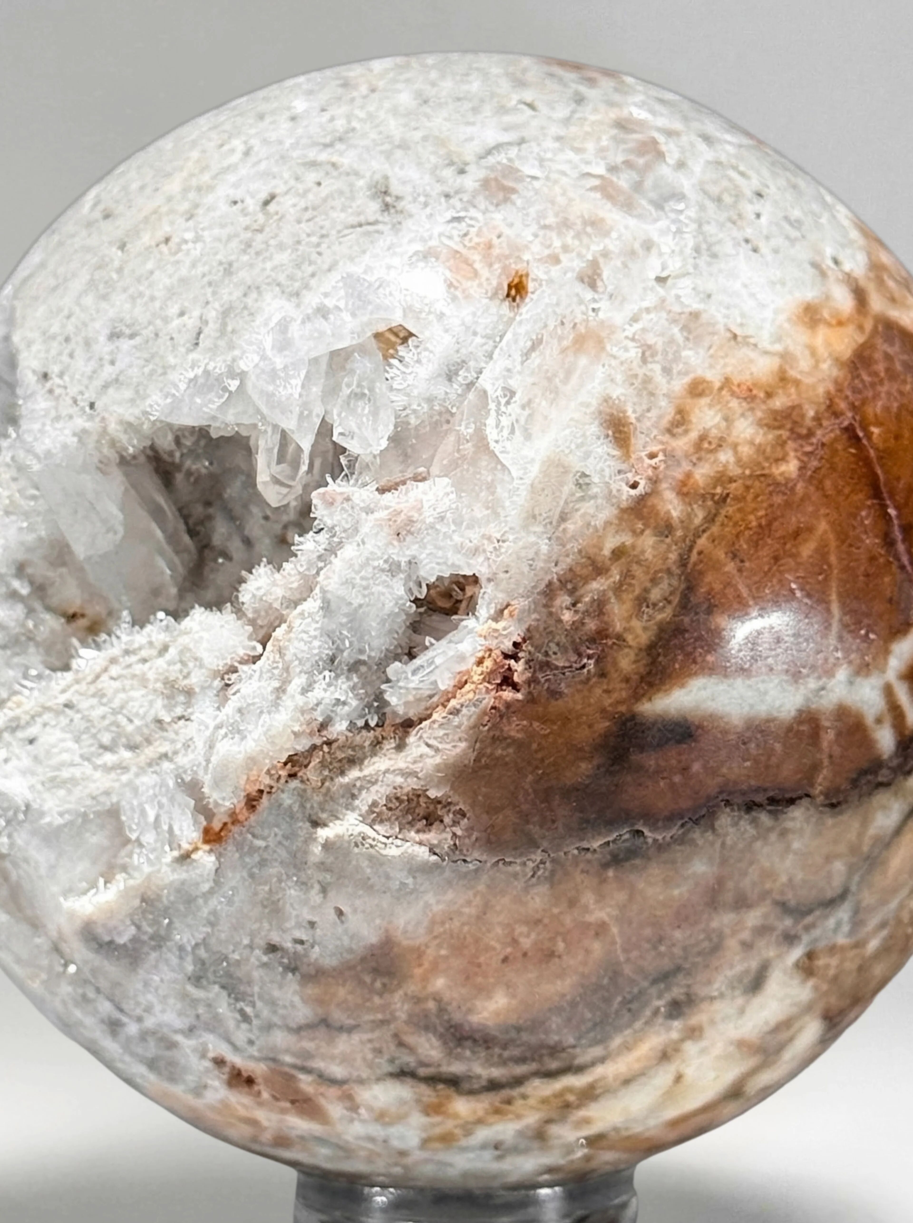 drusy agate spheres (quartz) on bases – mineral decoration