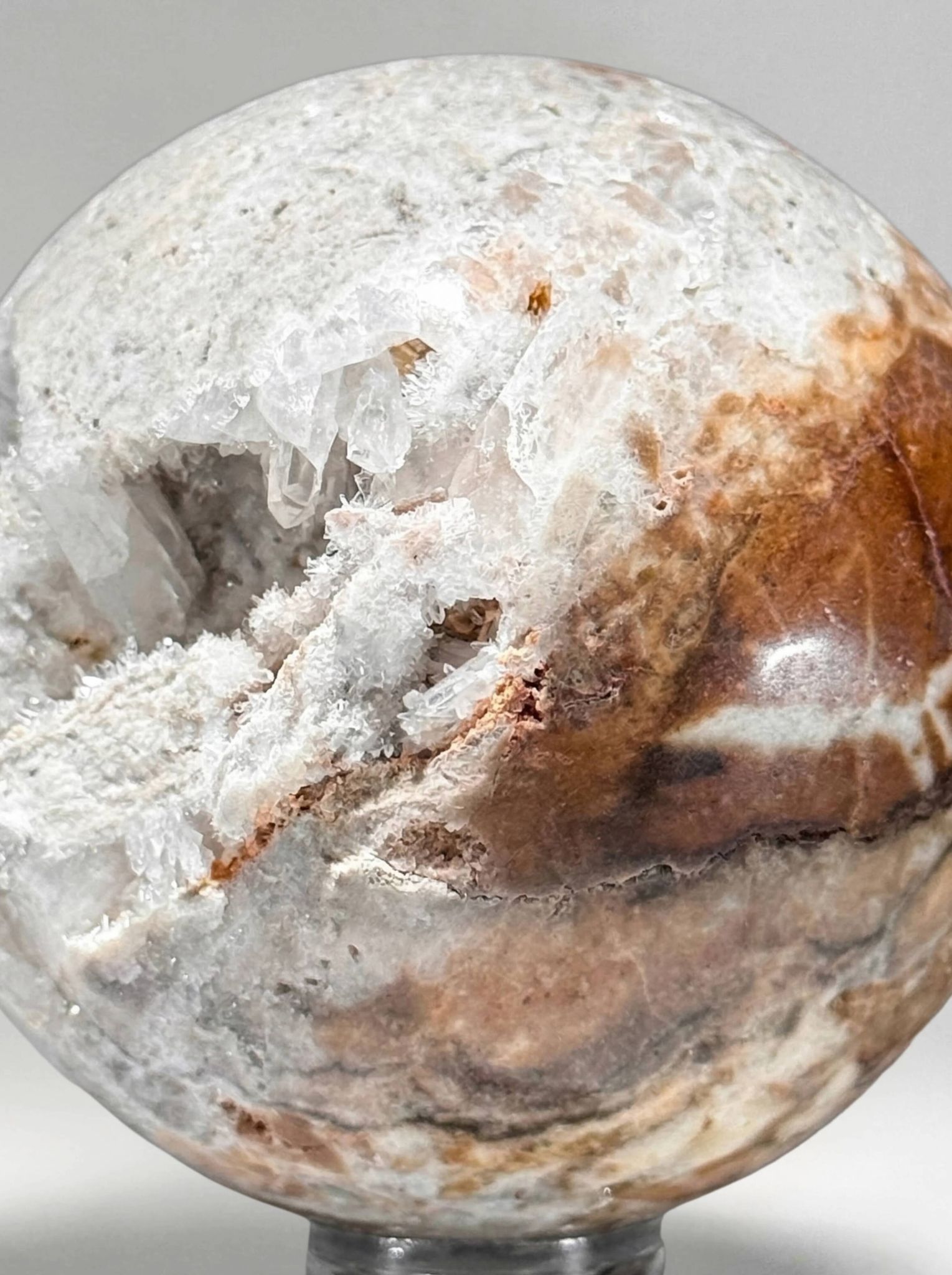 drusy agate spheres (quartz) on bases – mineral decoration