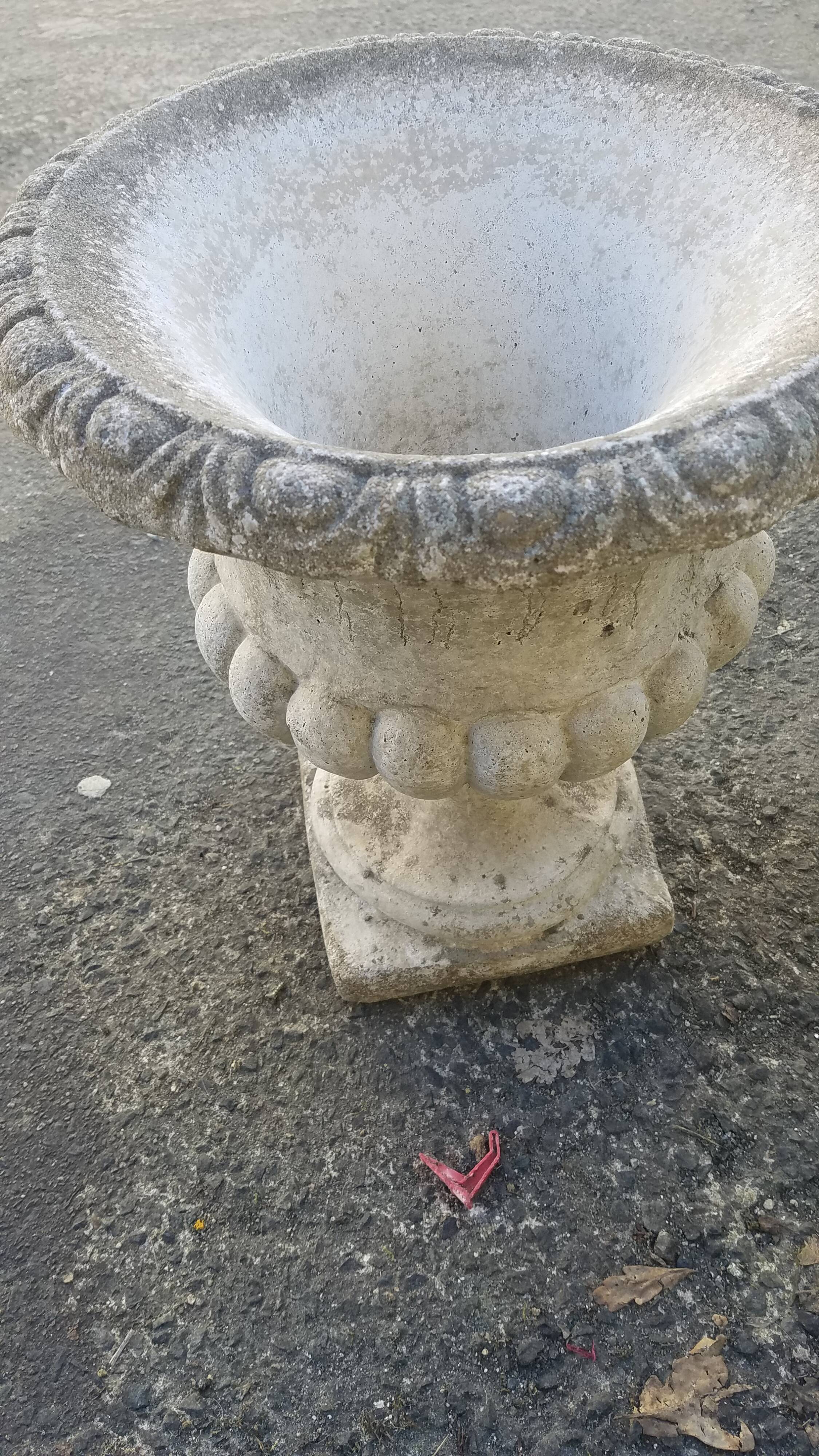Pair of mediterranean vases in reconstructed stone