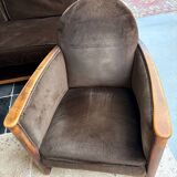 Brown velvet living room