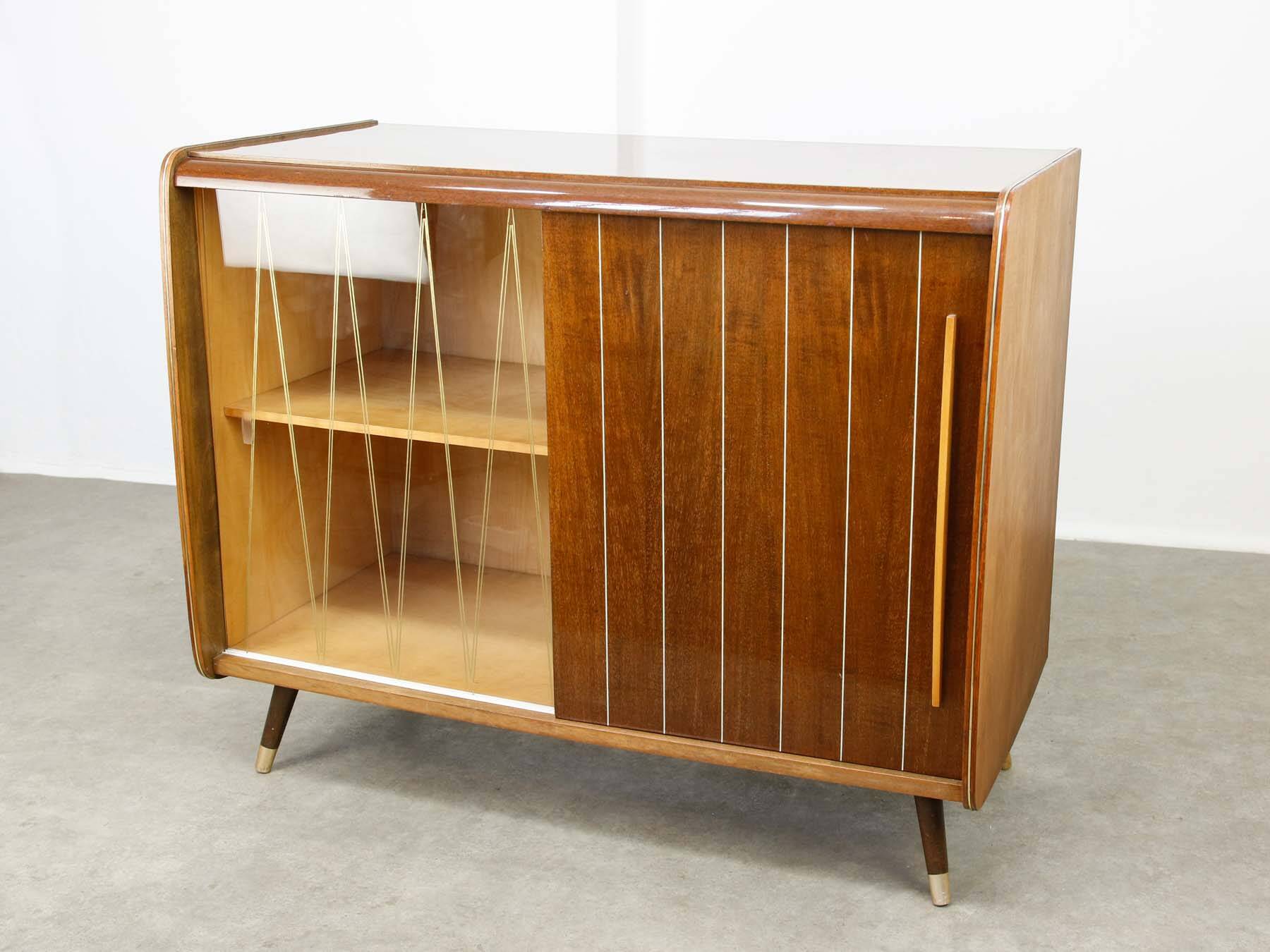 Mid-Century Modern Turntable & LP Sideboard, 1960s