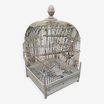 Cage à oiseaux bois ancien
